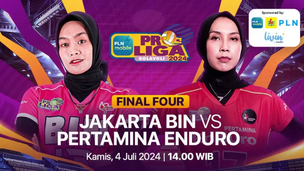 Link Live Streaming Final Four Proliga 2024, Jakarta BIN vs Pertamina Enduro