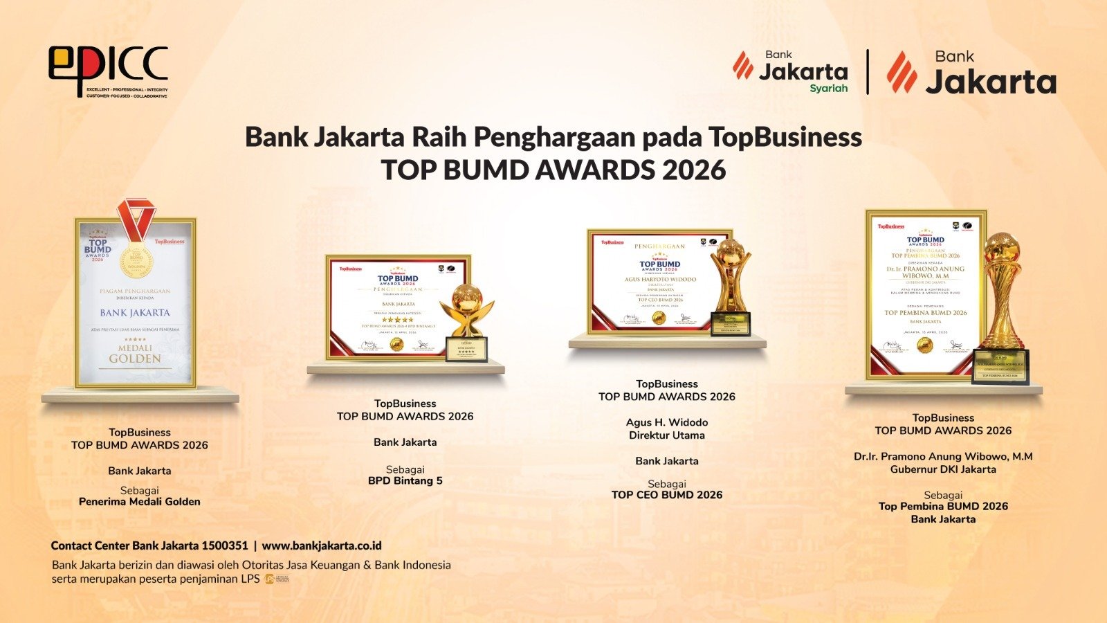 Bank Jakarta Raih TOP BUMD Awards 2026