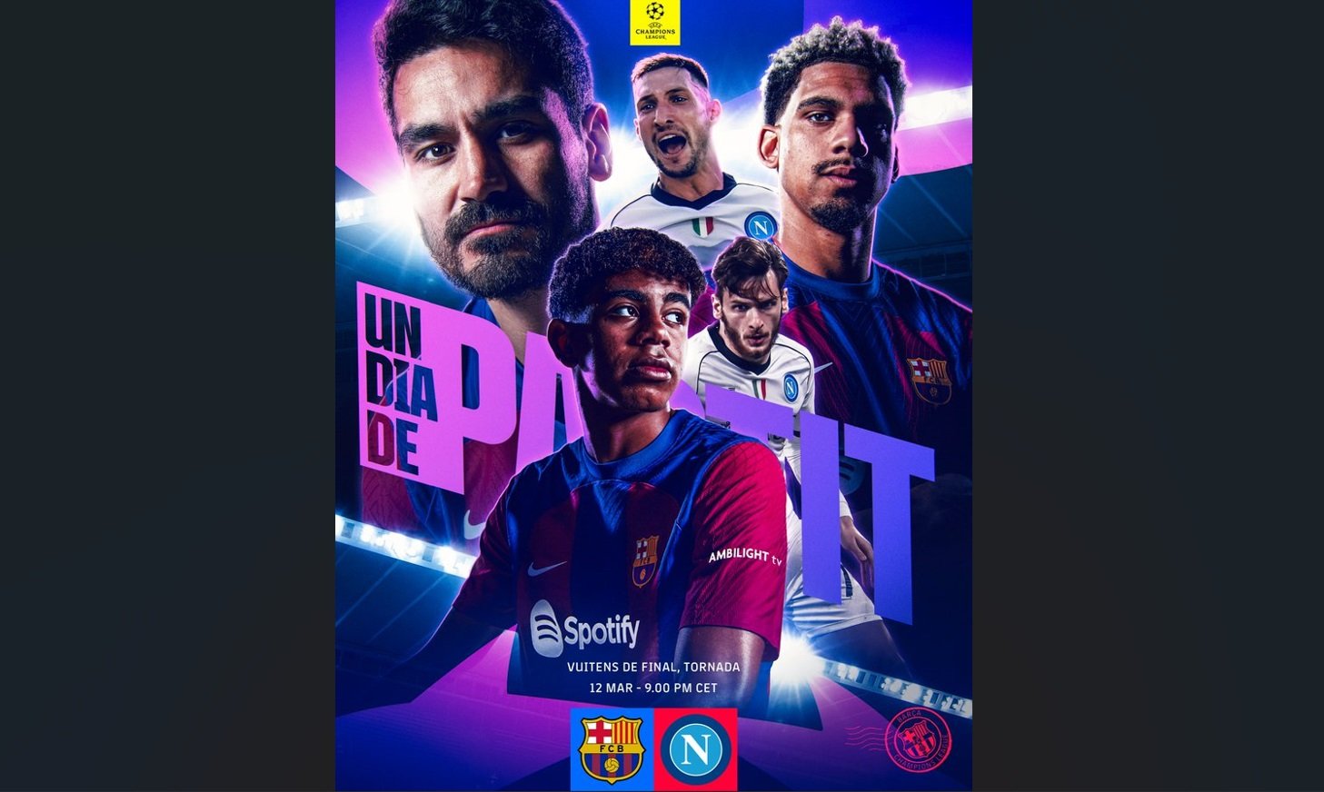 Link Live Steraming Barcelona Vs Napoli Hari Ini, Babak 16 Besar Leg 2 Liga Champions
